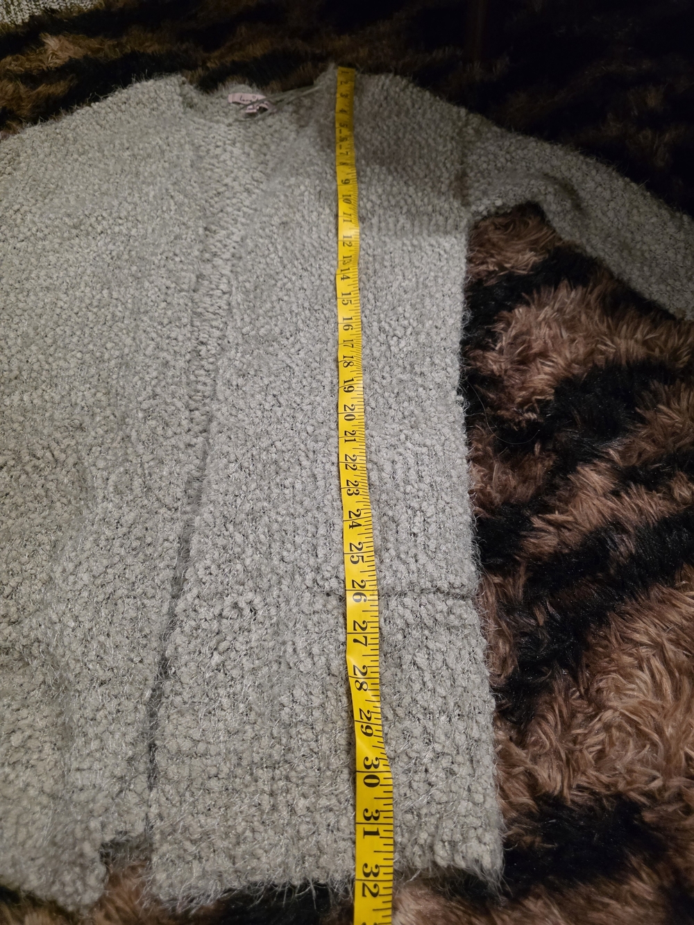 Love Tree Heather Gray Fuzzy Longline Cardigan - Picture 4 of 5